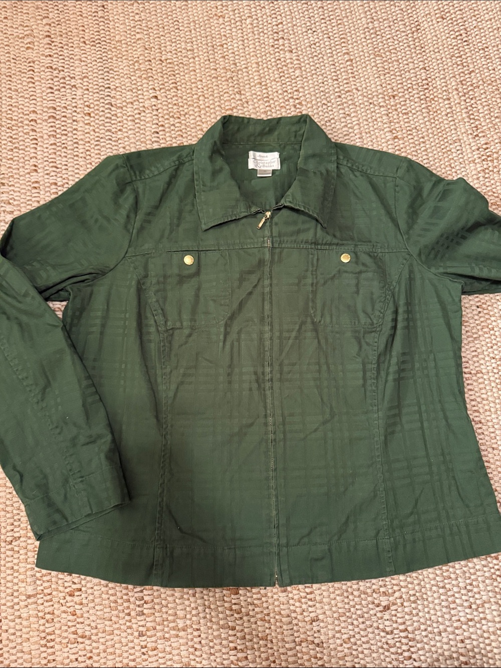 Christopher & Banks Vintage Olive Green and Gold Women's Jacket - XL